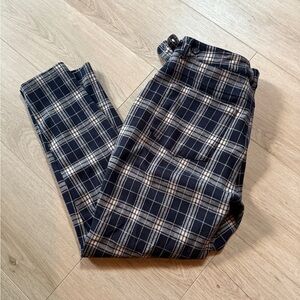 YoungLA Plaid Pants in Navy and White